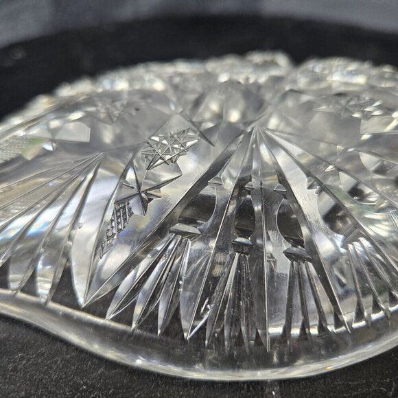 Clear Cut Glass Crystal Candy Dish/Trinket Dish Vintage Collectible - Picture 11 of 12